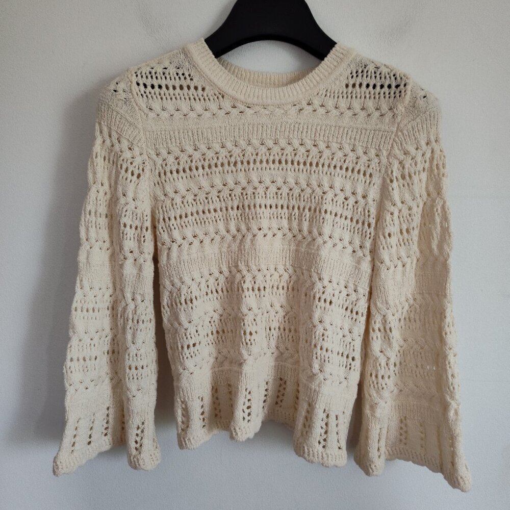 Madewell Ivory Crocheted Sweater